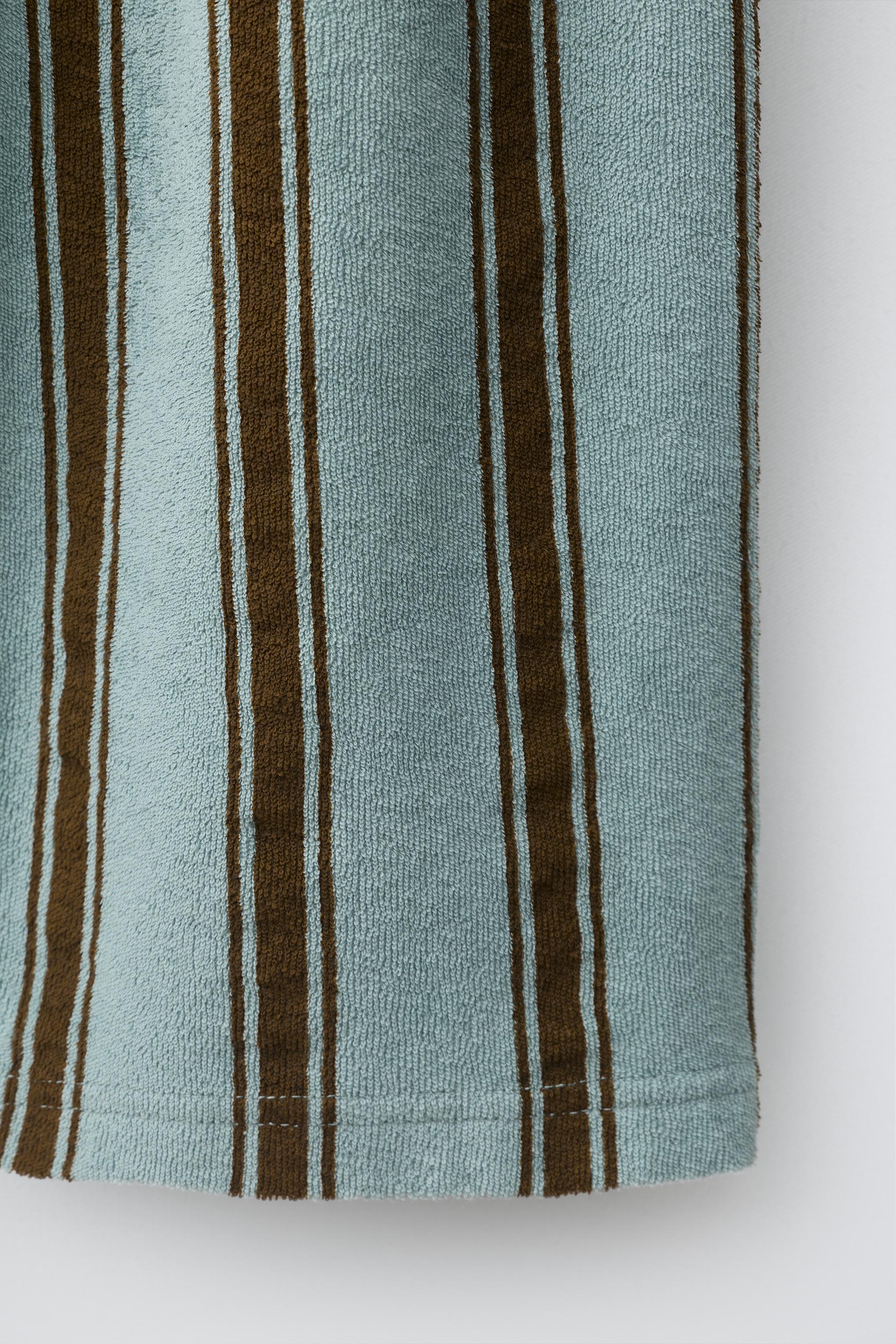 RELAXED TOWEL EFFECT STRIPED PANTS
